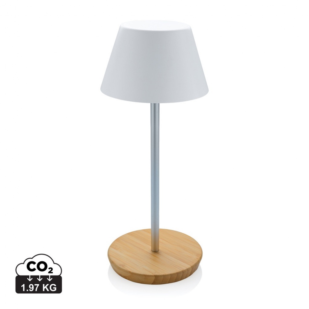 Logo trade corporate gifts picture of: Pure Glow RCS usb-rechargeable recycled plastic table lamp