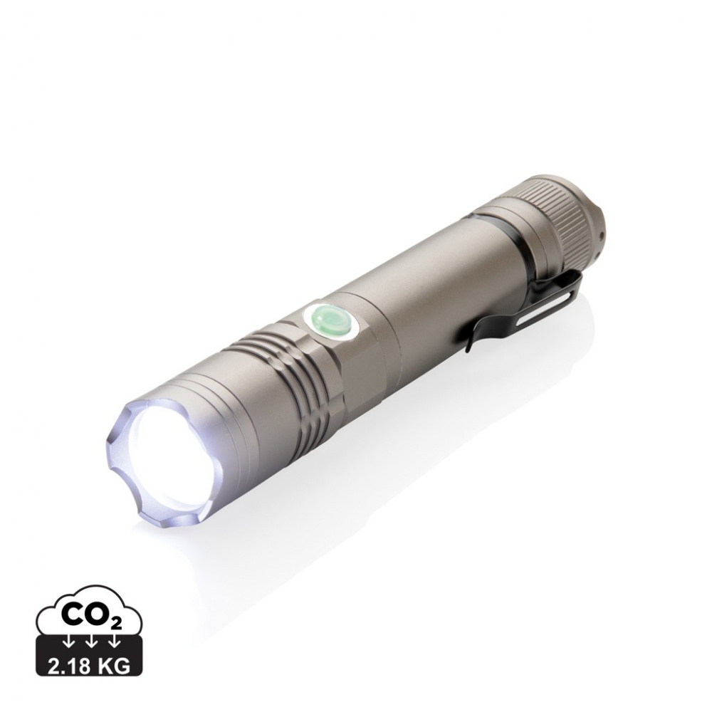 Logo trade promotional giveaways picture of: Rechargeable 3W flashlight