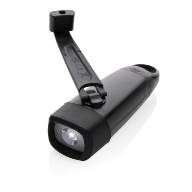 Logo trade corporate gifts picture of: Lightwave RCS rplastic USB-rechargeable torch with crank