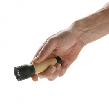 Logo trade promotional products image of: Lucid 1W RCS certified recycled plastic & bamboo torch