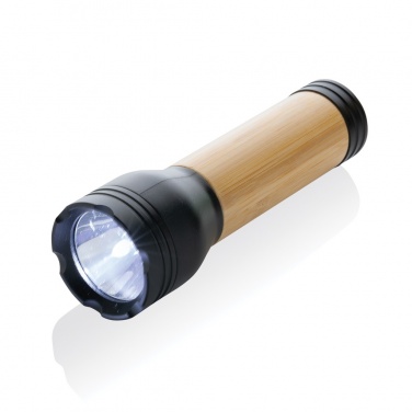 Logo trade corporate gift photo of: Lucid 3W RCS certified recycled plastic & bamboo torch