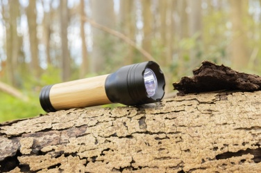 Logotrade advertising products photo of: Lucid 3W RCS certified recycled plastic & bamboo torch