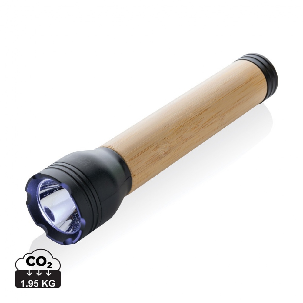 Logotrade promotional product picture of: Lucid 5W RCS certified recycled plastic & bamboo torch