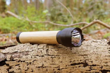 Logo trade promotional items image of: Lucid 5W RCS certified recycled plastic & bamboo torch