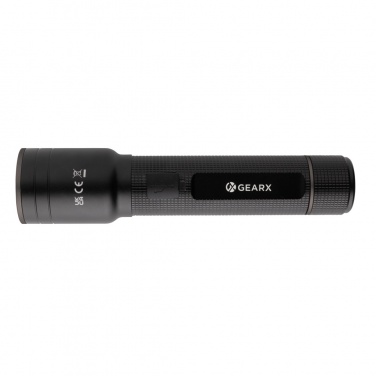 Logo trade corporate gifts image of: RCS recycled aluminum USB-rechargeable heavy duty torch