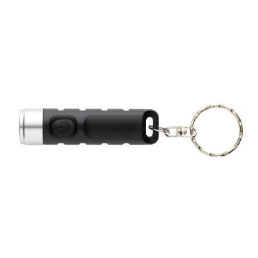 Logotrade promotional merchandise photo of: Globix RCS recycled plastic USB re-chargeable keychain torch