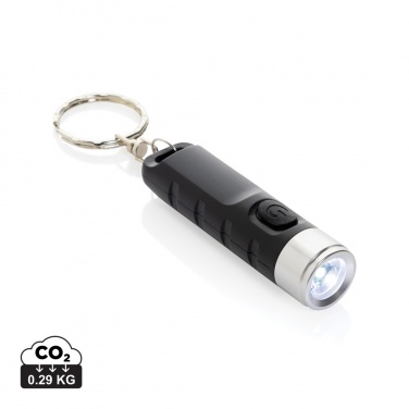 Logotrade promotional gifts photo of: Globix RCS recycled plastic USB re-chargeable keychain torch