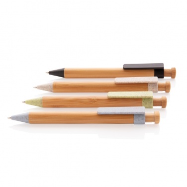 Logotrade promotional gift image of: Bamboo pen with wheatstraw clip