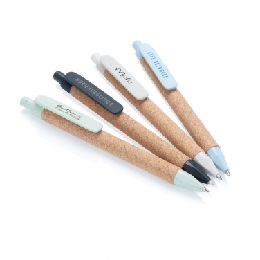 Logo trade promotional gifts image of: Write wheatstraw and cork pen