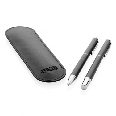 Logo trade promotional giveaway photo of: Swiss Peak deluxe pen set in PU pouch