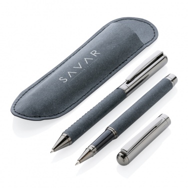 Logotrade promotional item image of: Recycled leather pen set