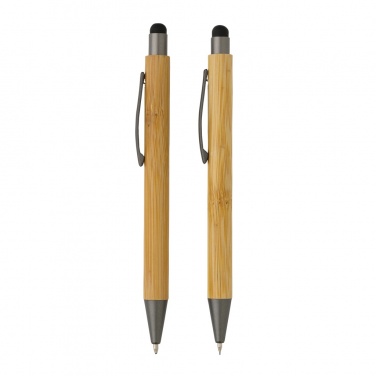 Logo trade promotional gifts image of: Bamboo modern pen set in box