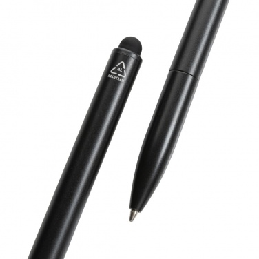 Logotrade promotional gift image of: Kymi RCS certified recycled aluminium pen with stylus