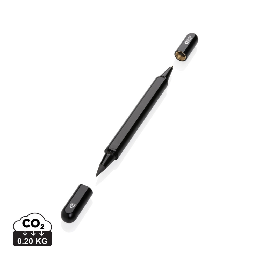 Logo trade promotional gifts image of: Swiss Peak Storm RCS recycled aluminum dual tip pen