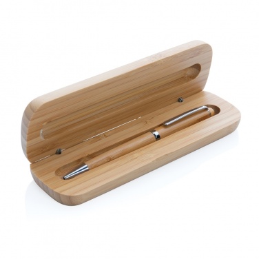 Logo trade promotional giveaways picture of: Bamboo pen in box