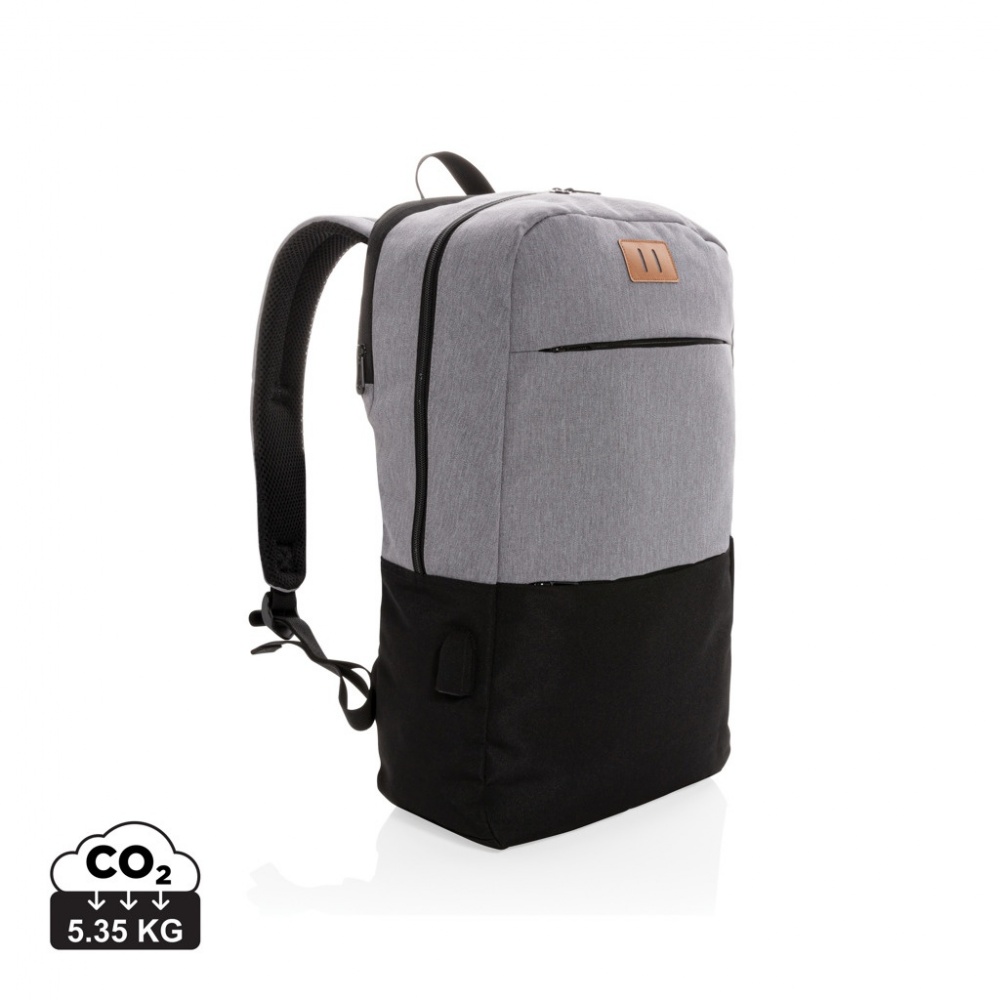 Logotrade promotional merchandise picture of: Modern 15.6" USB & RFID laptop backpack PVC free