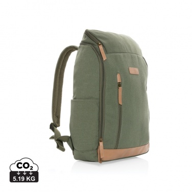 Logo trade promotional gifts image of: Impact AWARE™ 16 oz. recycled canvas 15" laptop backpack