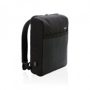 Logo trade promotional item photo of: Swiss Peak 15" anti-theft RFID & USB backpack PVC free