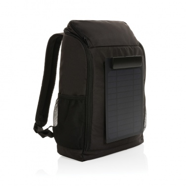 Logo trade advertising products picture of: Pedro AWARE™ RPET deluxe backpack with 5W solar panel