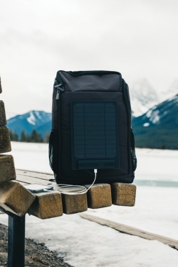 Logotrade promotional merchandise picture of: Pedro AWARE™ RPET deluxe backpack with 5W solar panel