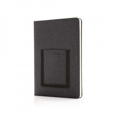 Logo trade promotional items image of: Deluxe A5 Notebook with phone pocket