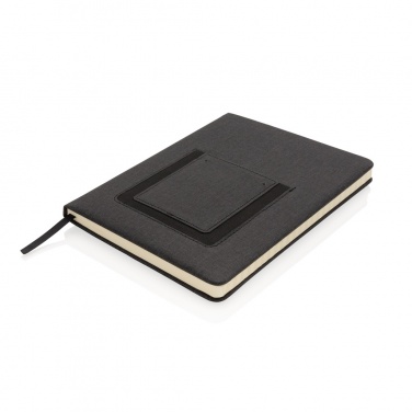 Logo trade promotional gifts picture of: Deluxe A5 Notebook with phone pocket