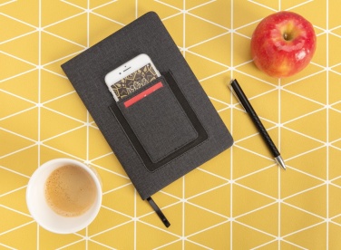 Logo trade promotional items picture of: Deluxe A5 Notebook with phone pocket