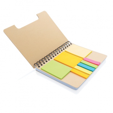 Logo trade promotional products picture of: A5 Kraft spiral notebook with sticky notes