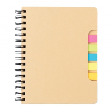 Logotrade promotional products photo of: A5 Kraft spiral notebook with sticky notes