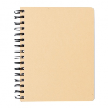 Logo trade business gifts image of: A5 Kraft spiral notebook with sticky notes