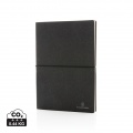 A5 recycled leather notebook, grey