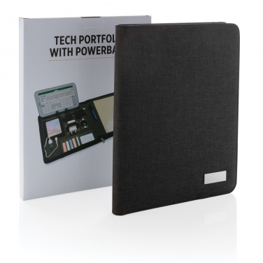 Logo trade advertising products image of: Tech portfolio with powerbank