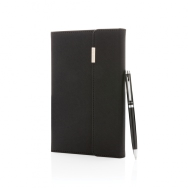 Logo trade business gifts image of: Swiss Peak deluxe A5 notebook and pen set