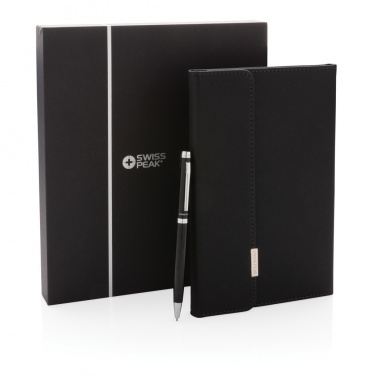 Logotrade corporate gift image of: Swiss Peak deluxe A5 notebook and pen set