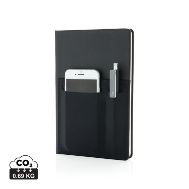 Logo trade promotional products image of: A5 Deluxe notebook with smart pockets