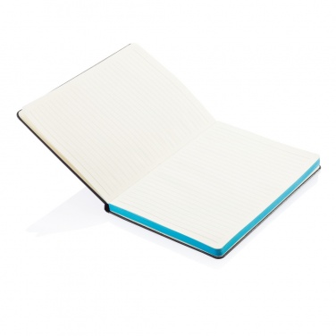 Logo trade advertising products picture of: Deluxe hardcover A5 notebook with coloured side