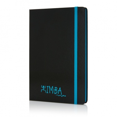 Logotrade promotional merchandise photo of: Deluxe hardcover A5 notebook with coloured side