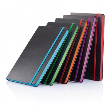 Logotrade promotional product image of: Deluxe hardcover A5 notebook with coloured side