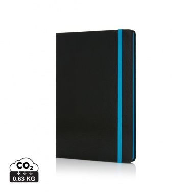 Logo trade advertising product photo of: Deluxe hardcover A5 notebook with coloured side