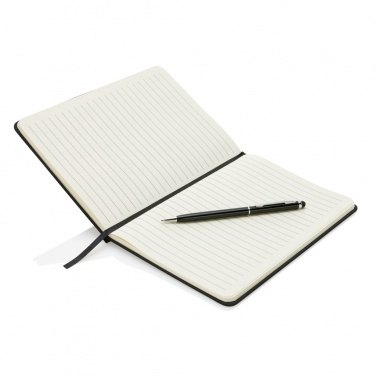 Logo trade promotional merchandise picture of: Standard hardcover PU A5 notebook with stylus pen