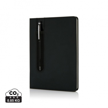 Logo trade promotional merchandise picture of: Standard hardcover PU A5 notebook with stylus pen