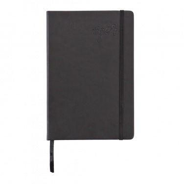 Logo trade promotional giveaways picture of: Deluxe hardcover PU A5 notebook