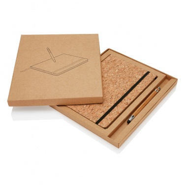 Logotrade business gift image of: A5 notebook with bamboo pen including stylus