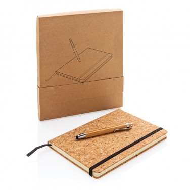 Logotrade promotional merchandise image of: A5 notebook with bamboo pen including stylus