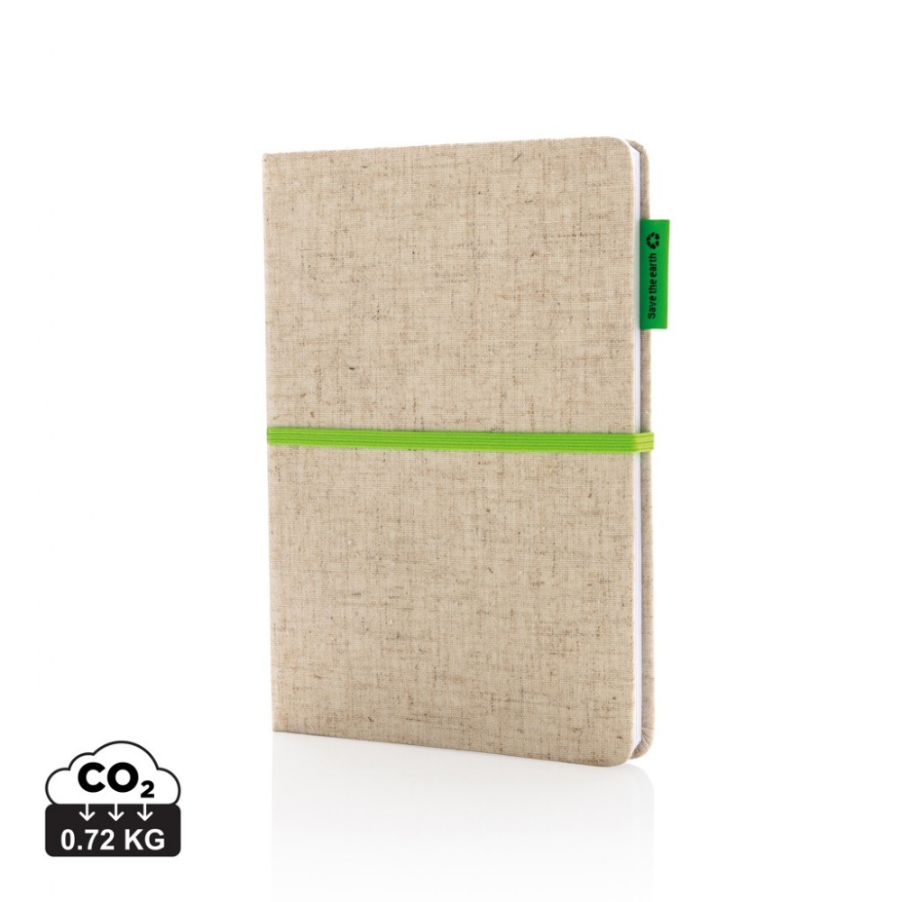 Logo trade promotional gifts picture of: A5 jute notebook