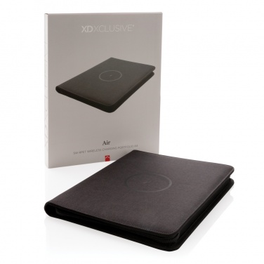 Logotrade corporate gift image of: Air 5W wireless charging portfolio A4 w/ 5000 mAh powerbank