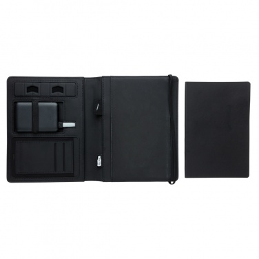 Logo trade promotional merchandise picture of: Air 5W wireless charging notebook with 5000mAh powerbank