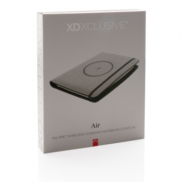 Logo trade promotional items image of: Air 5W wireless charging notebook with 5000mAh powerbank