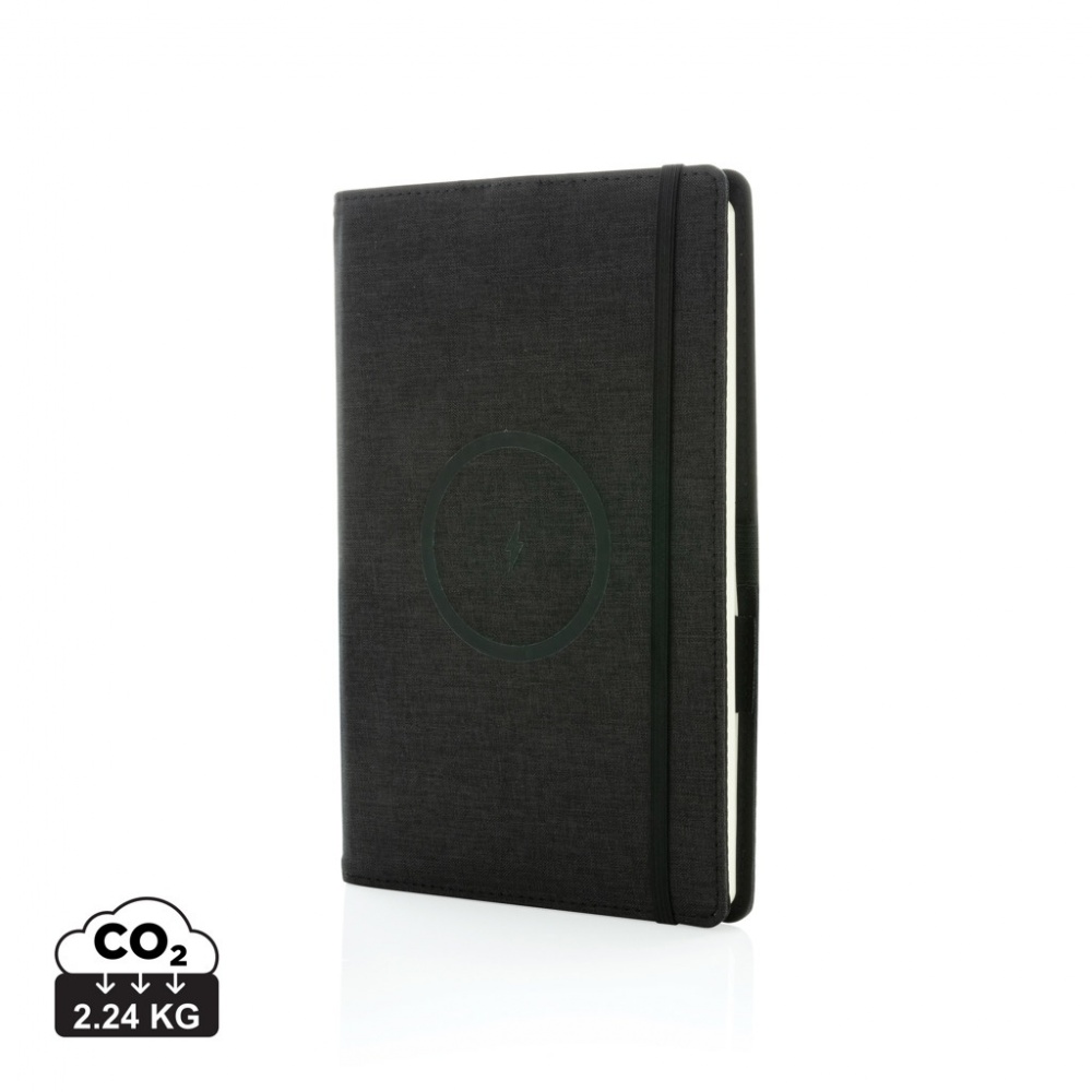 Logo trade advertising products image of: Air 5W wireless charging refillable journal cover A5