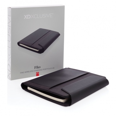 Logotrade promotional item picture of: Fiko wireless charging A5 portfolio with powerbank